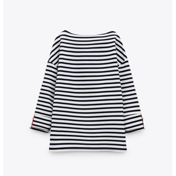 NWT Zara  Mariner Striped Top with Gold Buttons Sz. M - Picture 8 of 8